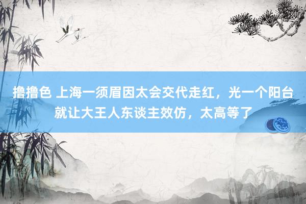 撸撸色 上海一须眉因太会交代走红，光一个阳台就让大王人东谈主效仿，太高等了