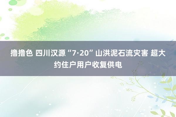 撸撸色 四川汉源“7·20”山洪泥石流灾害 超大约住户用户收复供电