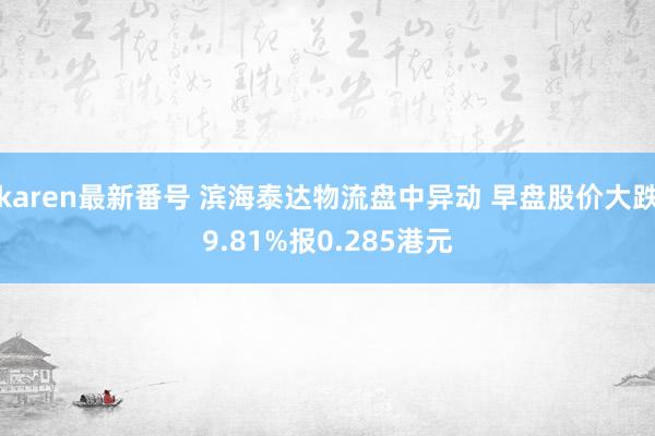 karen最新番号 滨海泰达物流盘中异动 早盘股价大跌9.81%报0.285港元